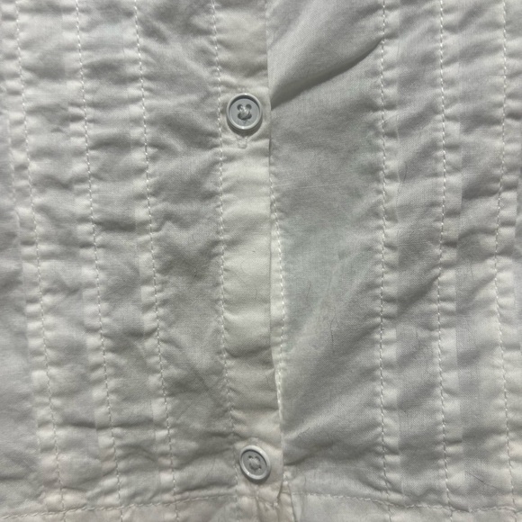 Levi’s White Pleated Bib Sleeveless Blouse Lace Trim Size M - Picture 5 of 6